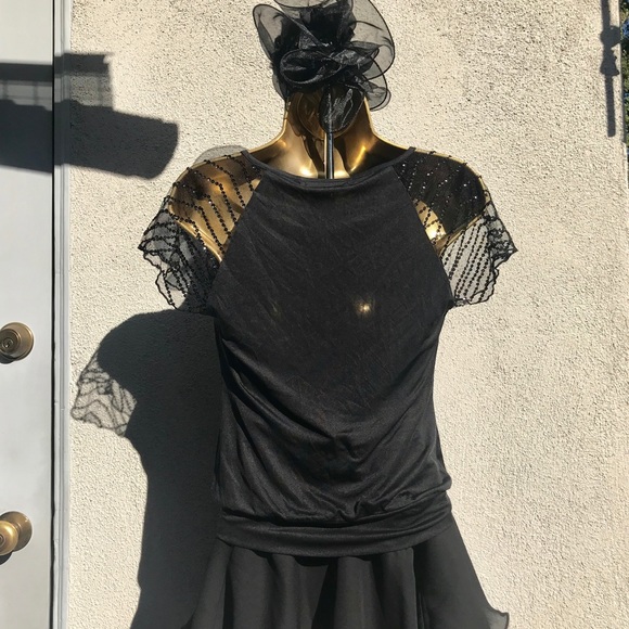 Sexy Black w/Lacy Sequence short sleeves! - Picture 4 of 8